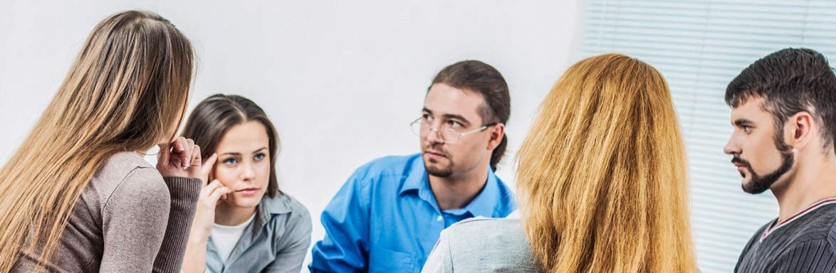 group therapy session sitting circle